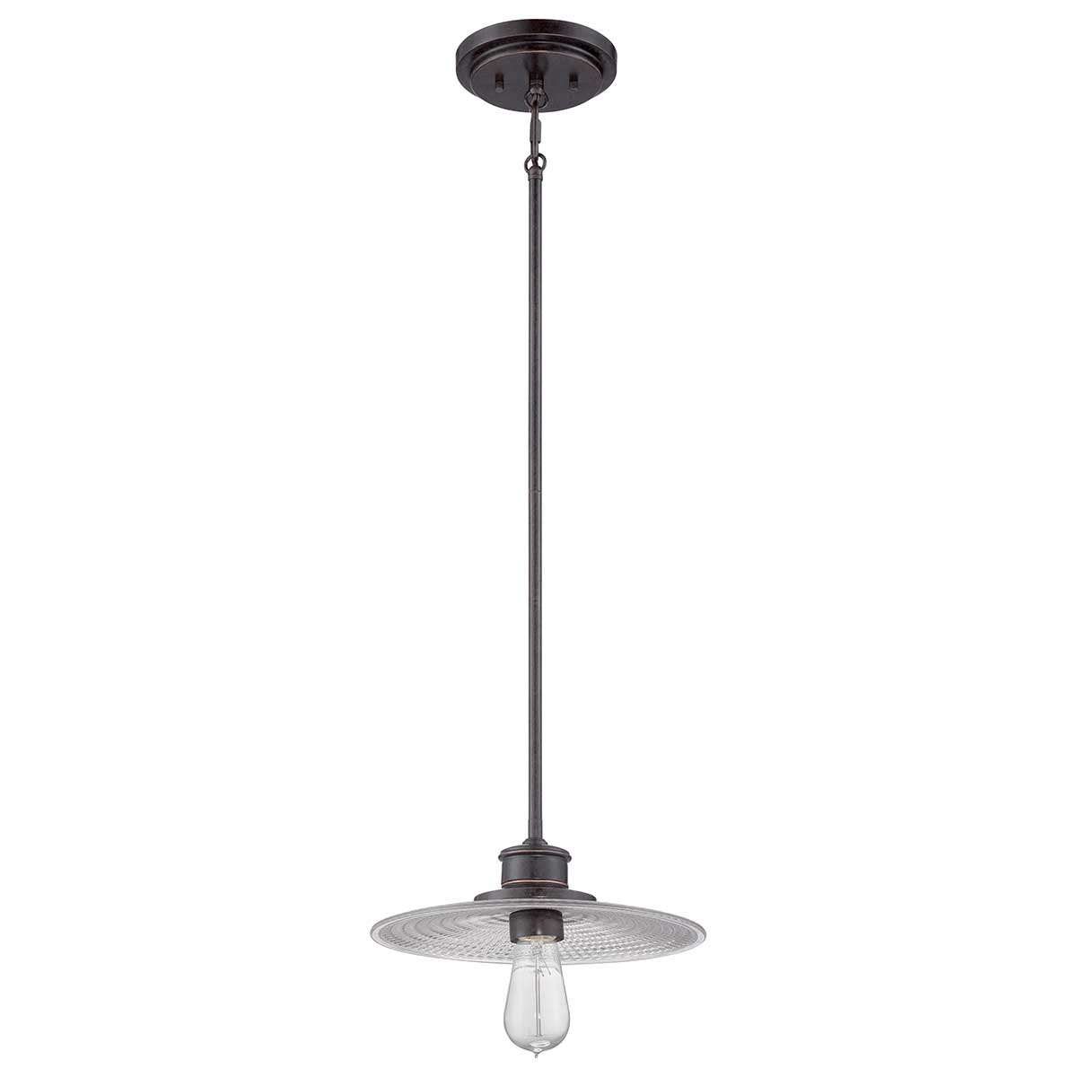 Quoizel Pendant from the Admiral range. Admiral 1 Light Mini Pendant - Bronze Product Code = QZ-ADMIRAL-P-IB