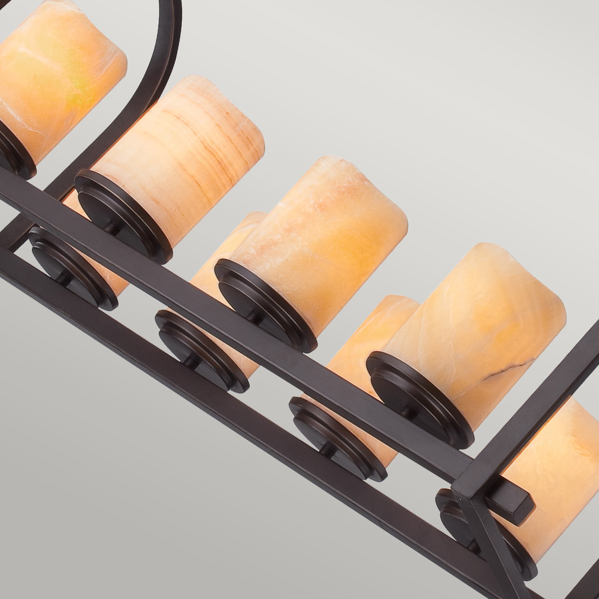 Quoizel Linear Chandelier from the Aldora range. Aldora 8 Light Island Light Product Code = QZ-ALDORA8-ISLE