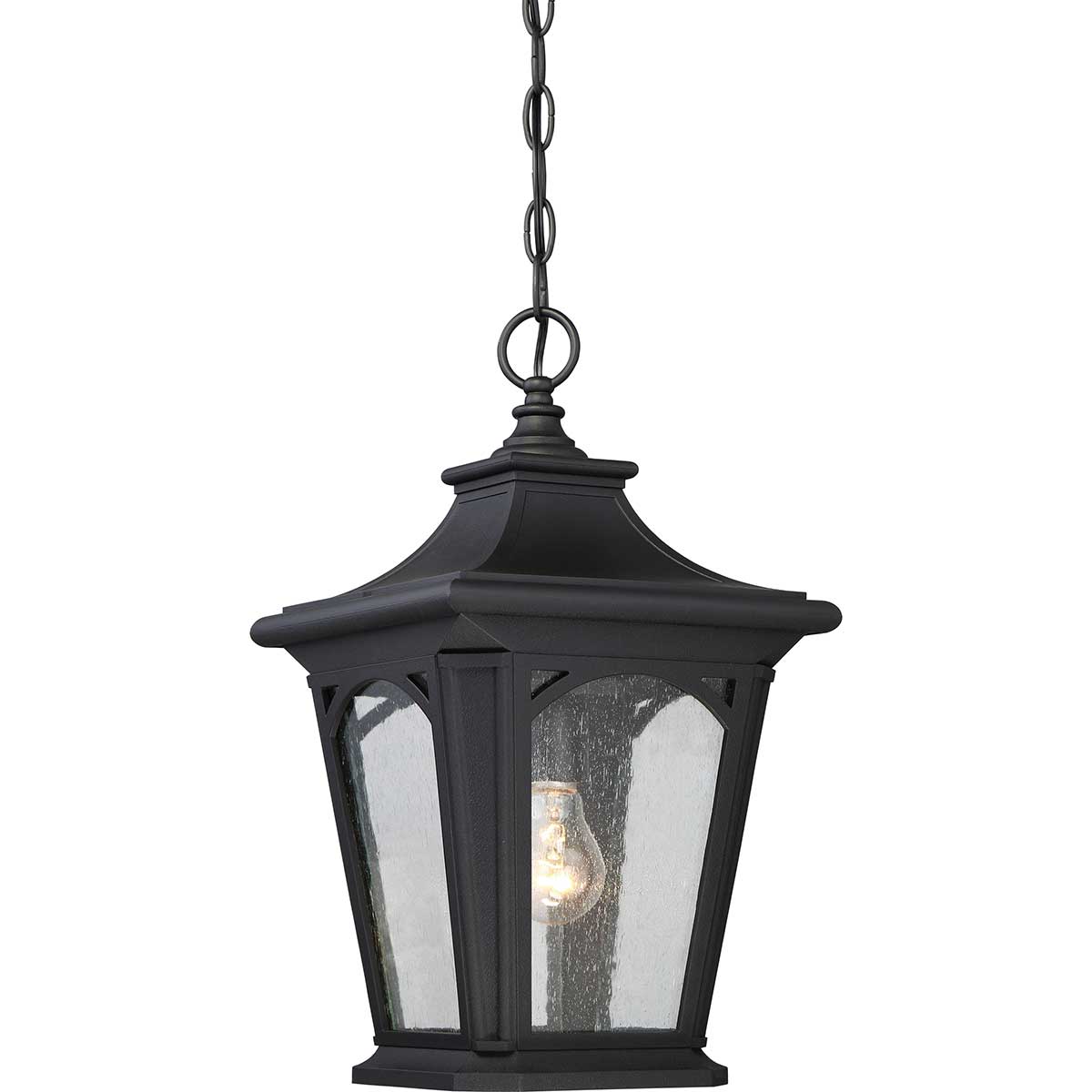 Quoizel Outdoor Hanging from the Bedford range. Bedford 1 Light Small Chain Lantern Product Code = QZ-BEDFORD8-S