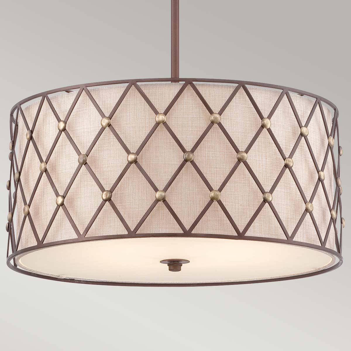 Quoizel Pendant from the Brown Lattice range. Brown Lattice 4 Light Large Pendant Product Code = QZ-BROWN-LATTICE-P-L