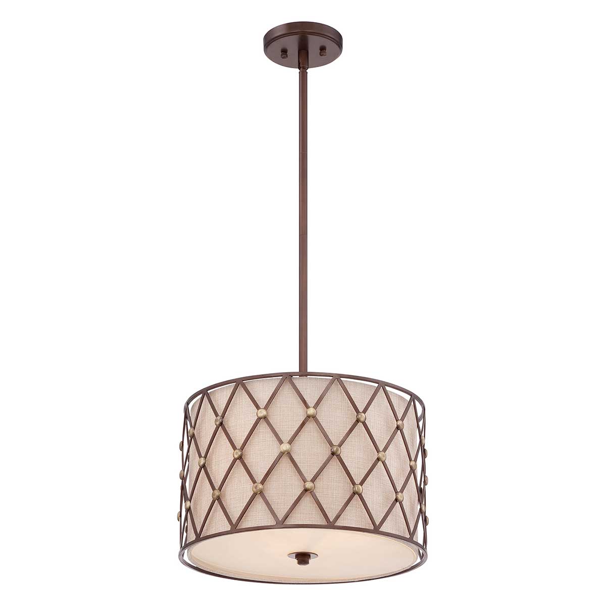 Quoizel Pendant from the Brown Lattice range. Brown Lattice 3 Light Medium Pendant Product Code = QZ-BROWN-LATTICE-P-M