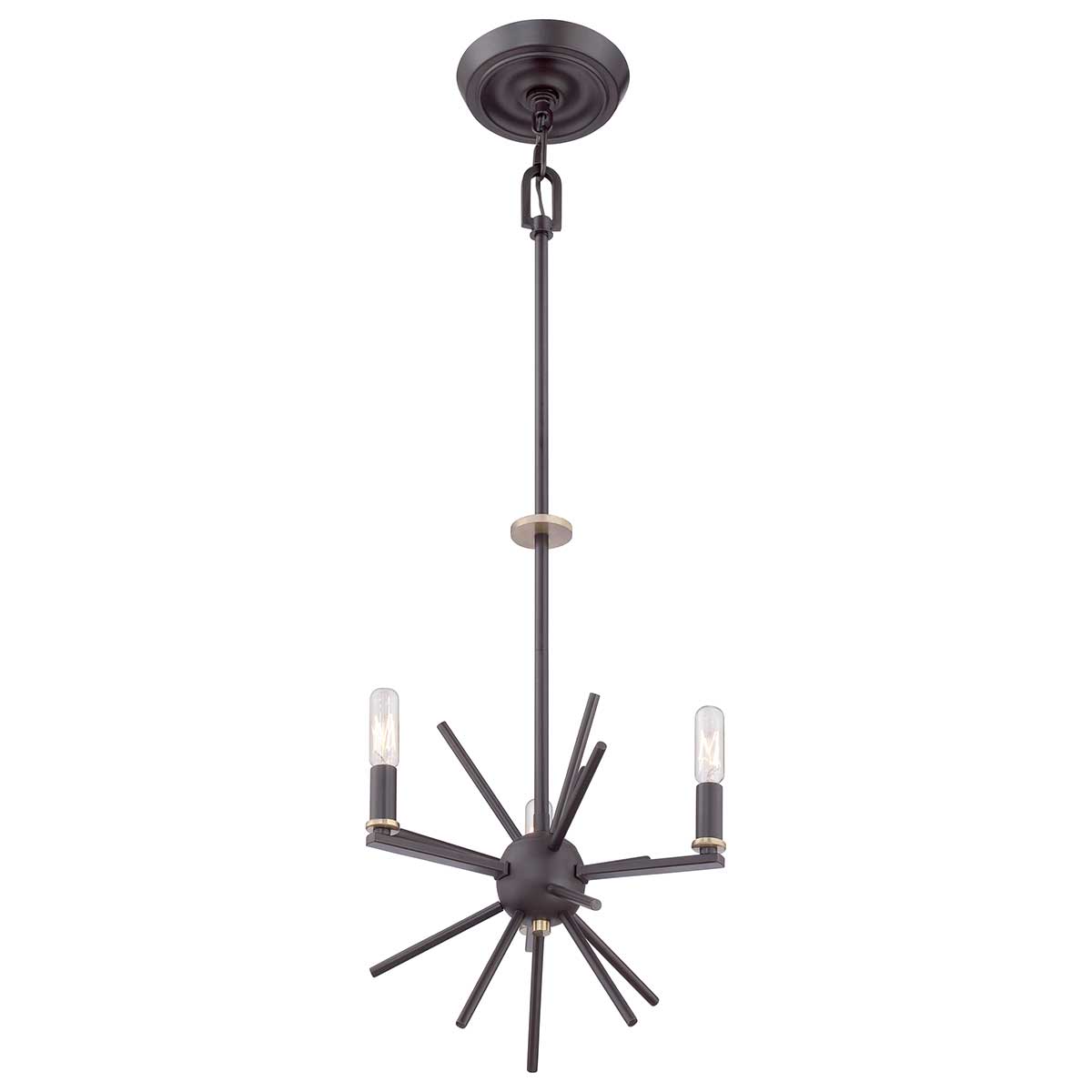 Quoizel Chandelier from the Carnegie range. Carnegie 3 Light Chandelier Product Code = QZ-CARNEGIE3