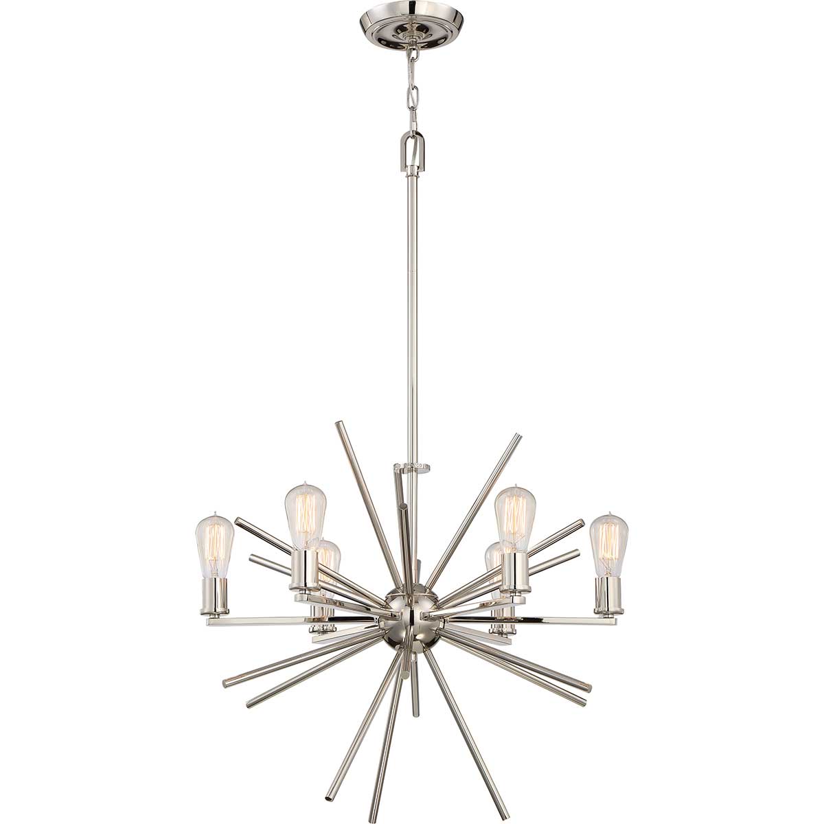 Quoizel Chandelier from the Carnegie range. Carnegie 6 Light Chandelier - Imperial Silver Product Code = QZ-CARNEGIE6-IS