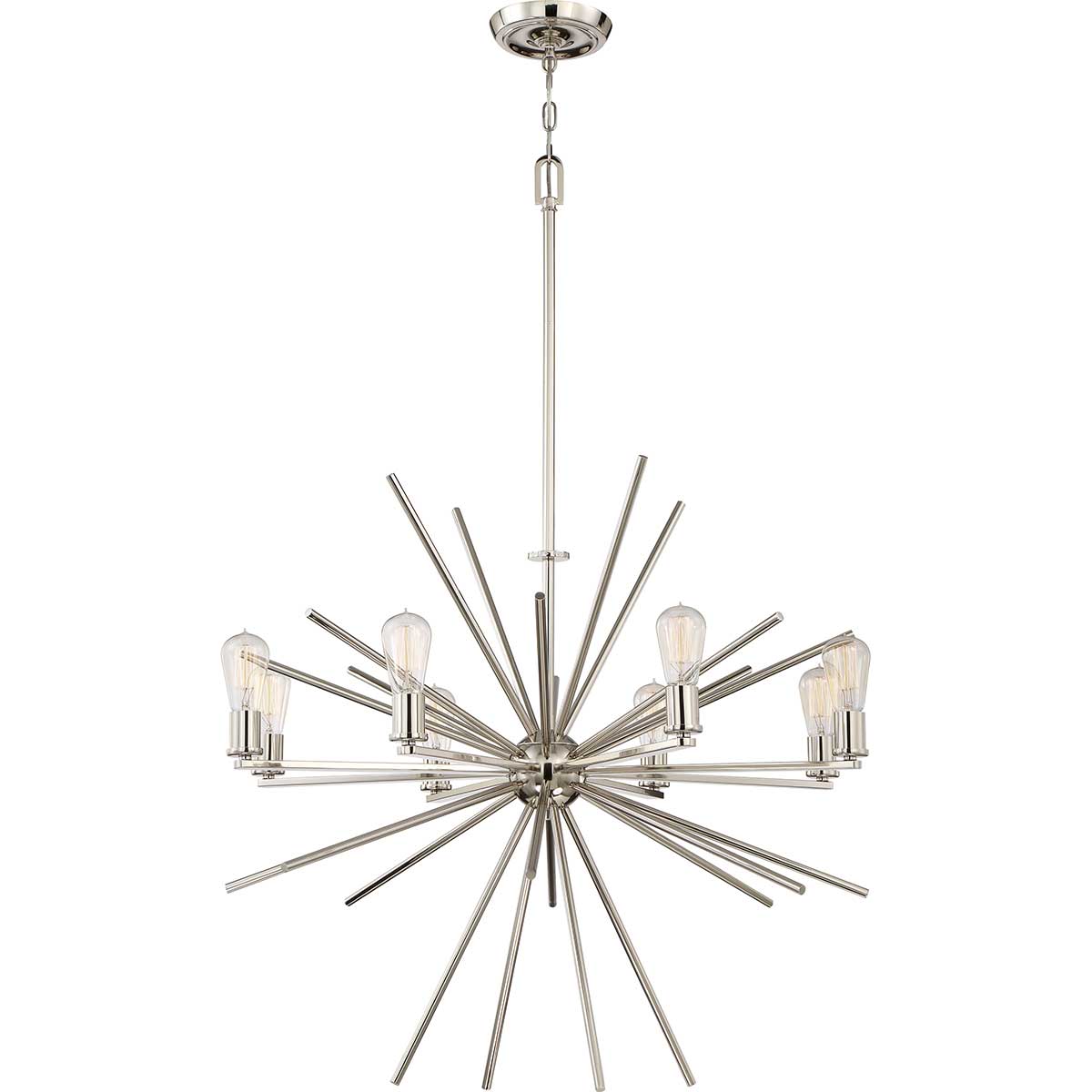 Quoizel Chandelier from the Carnegie range. Carnegie 8 Light Chandelier - Imperial Silver Product Code = QZ-CARNEGIE8-IS