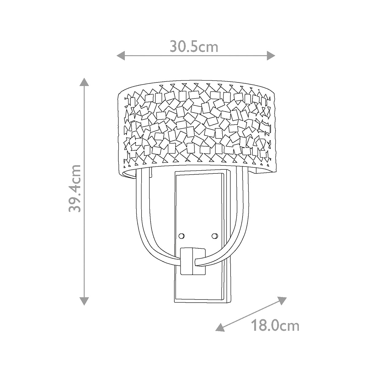 Quoizel Wall Light from the Confetti range. Confetti 2 Light Wall Light Product Code = QZ-CONFETTI2