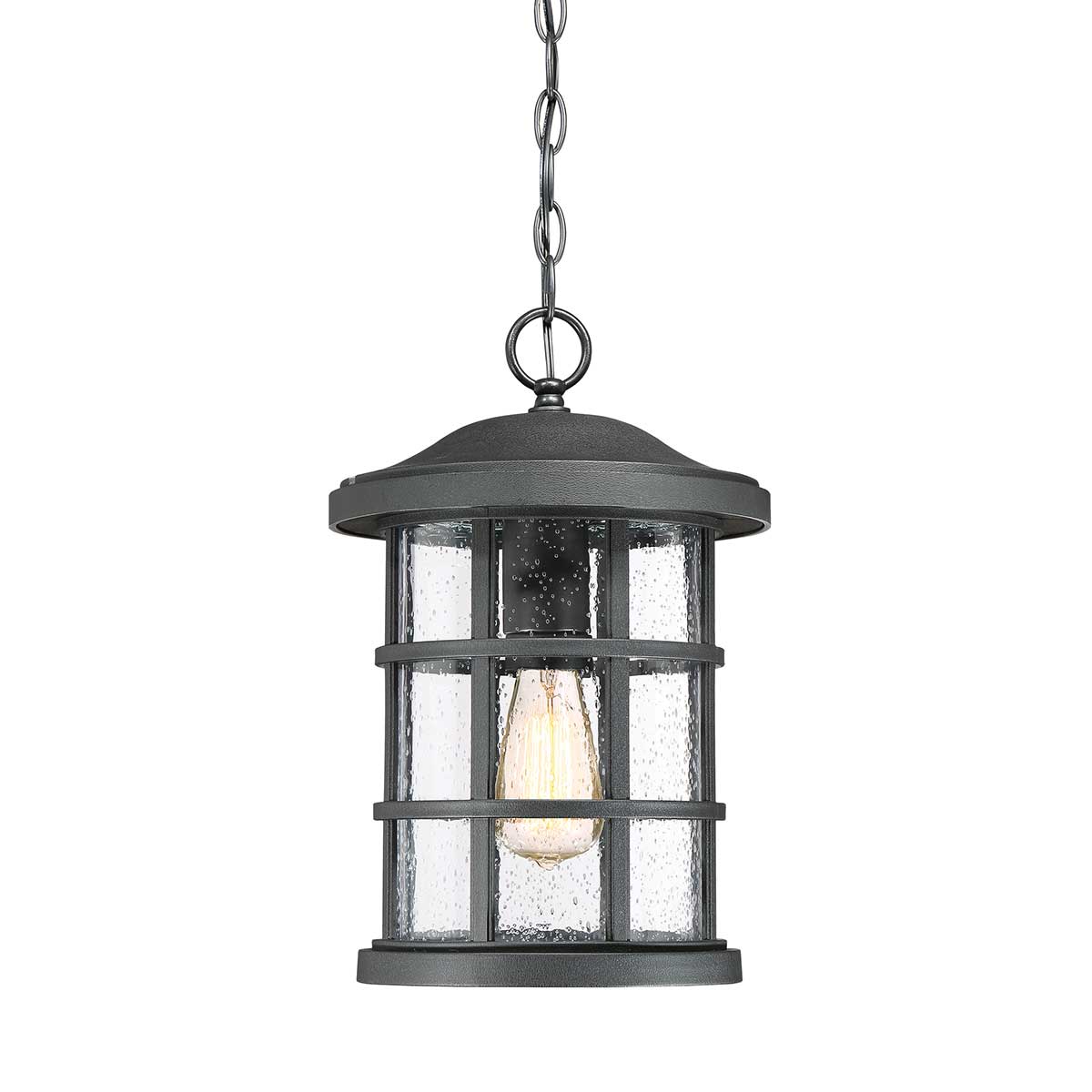 Quoizel Outdoor Hanging from the Crusade range. Crusade 1 Light Chain Lantern Product Code = QZ-CRUSADE8-BLK