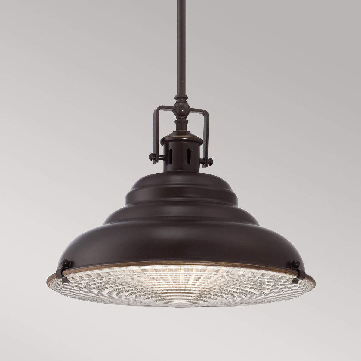 Quoizel Pendant from the East Vale range. East Vale 1 Light Large Pendant Product Code = QZ-EASTVALE-P-M