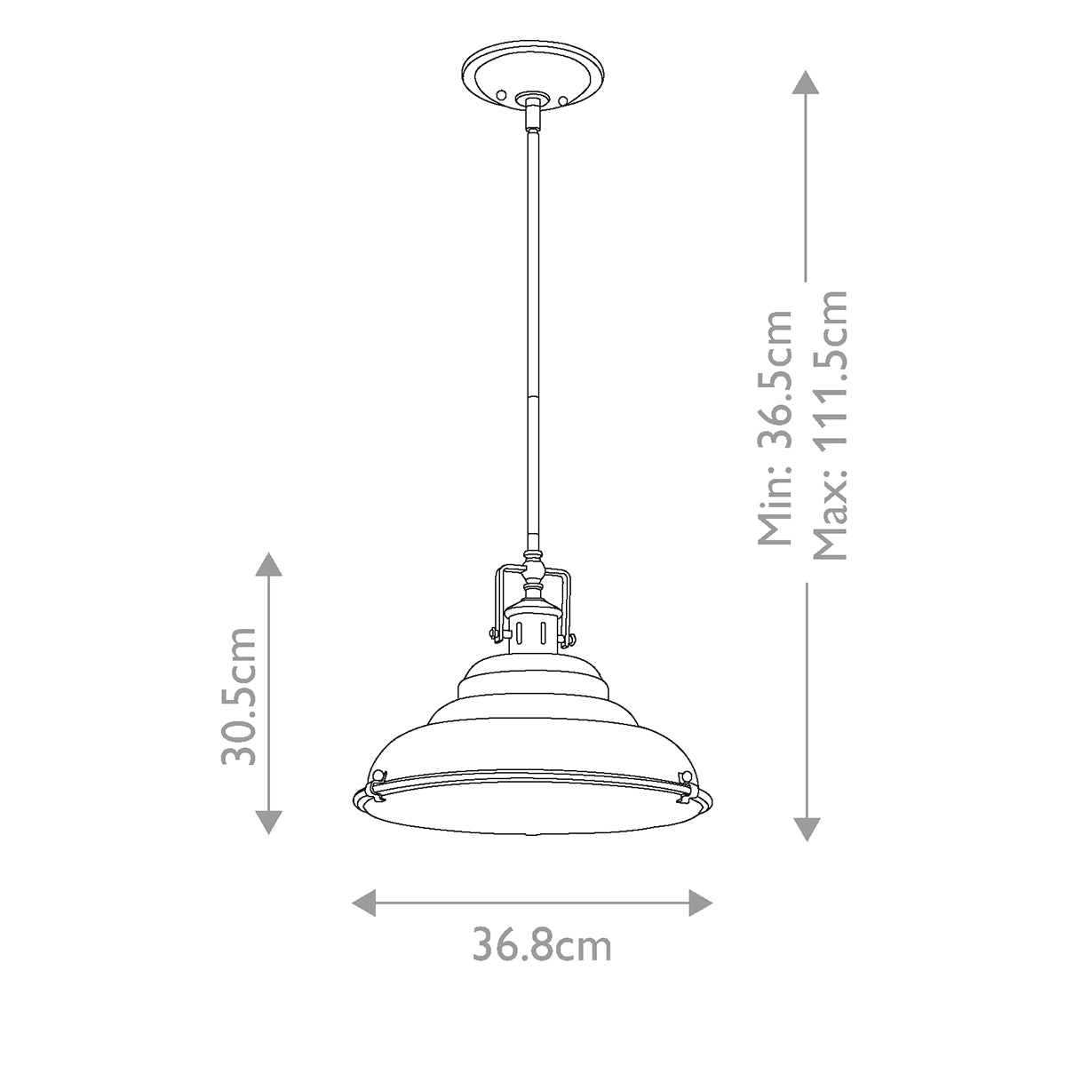 Quoizel Pendant from the East Vale range. East Vale 1 Light Large Pendant Product Code = QZ-EASTVALE-P-M