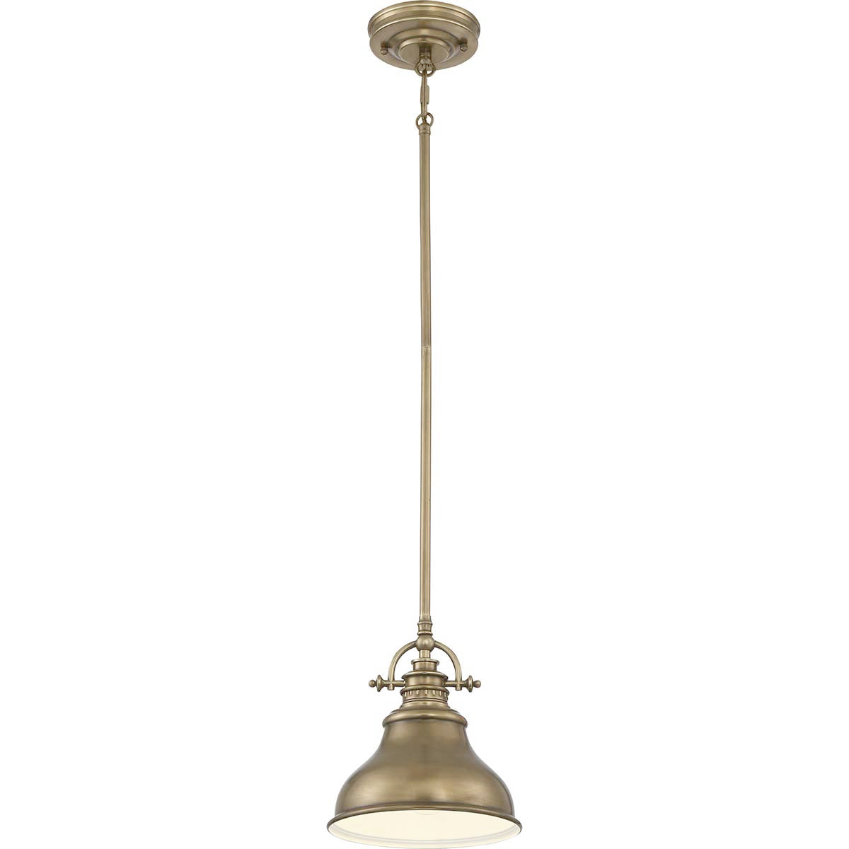 Quoizel Pendant from the Emery range. Emery 1 Light Mini Pendant Product Code = QZ-EMERY-P-S-WS