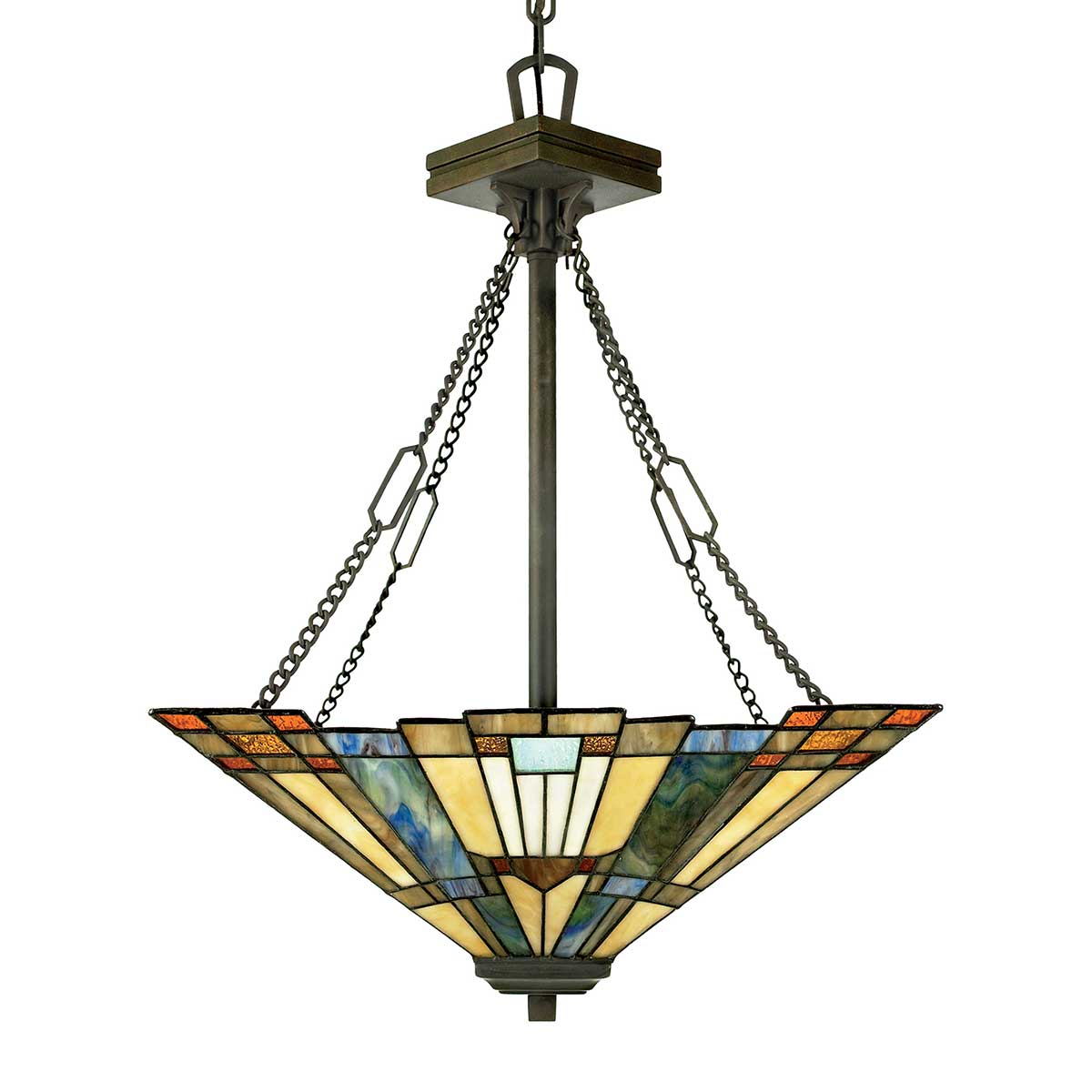 Quoizel Pendant from the Inglenook range. Inglenook 3 Light Pendant Product Code = QZ-INGLENOOK-P-B