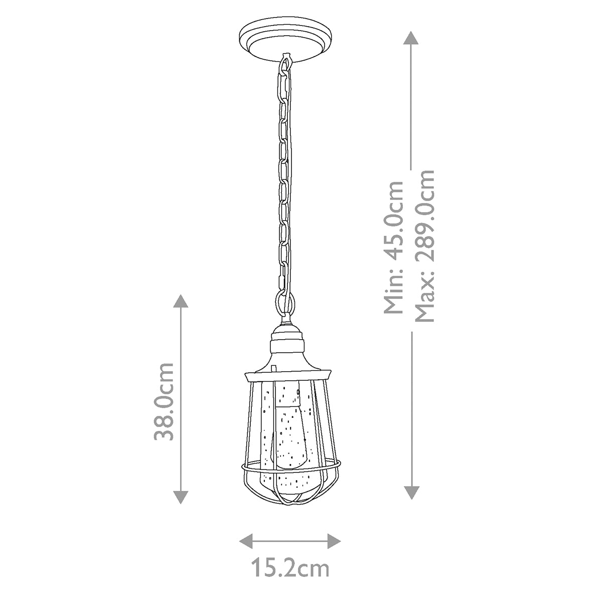 Quoizel Outdoor Hanging from the Marine range. Marine 1 Light Small Chain Lantern Product Code = QZ-MARINE8-S