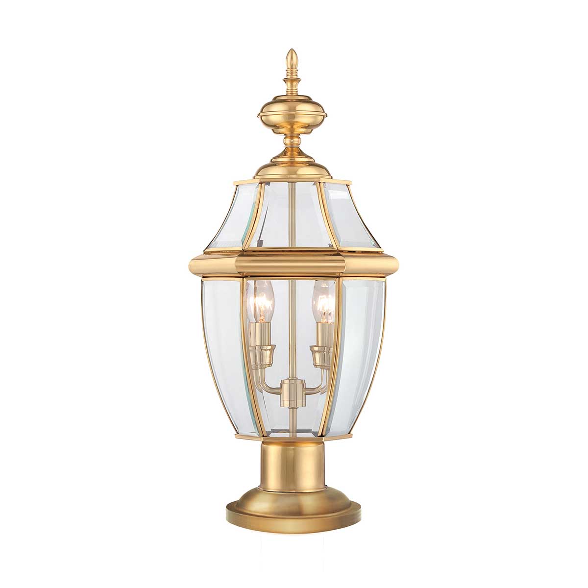 Quoizel Pedestal Lantern from the Newbury range. Newbury 2 Light Pedestal Product Code = QZ-NEWBURY3-L-PB