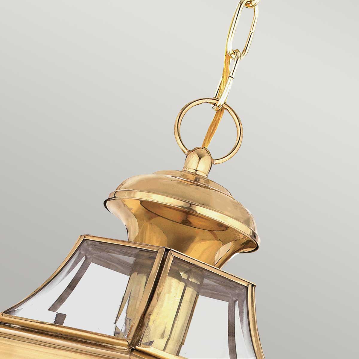 Quoizel Outdoor Hanging from the Newbury range. Newbury 1 Light Medium Chain Lantern Product Code = QZ-NEWBURY8-M-PB