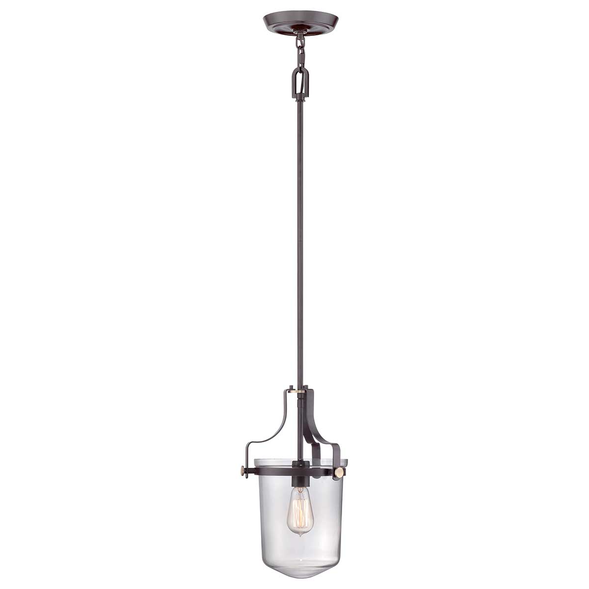 Quoizel Pendant from the Penn Station range. Penn Station 1 Light Mini Pendant Product Code = QZ-PENN-STATION-S-WT