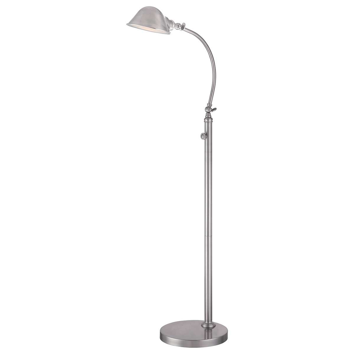 Quoizel Floor Lamp from the Thompson range. Thompson LED Floor Lamp in Brushed Nickel Product Code = QZ-THOMPSON-FLBN
