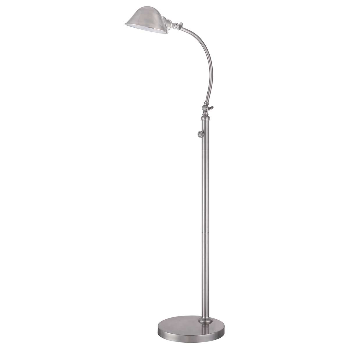 Quoizel Floor Lamp from the Thompson range. Thompson LED Floor Lamp in Brushed Nickel Product Code = QZ-THOMPSON-FLBN