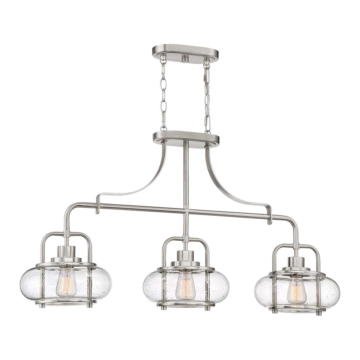 Quoizel Pendant from the Trilogy range. Trilogy 3 Light Island Light Product Code = QZ-TRILOGY-ISLE-BN