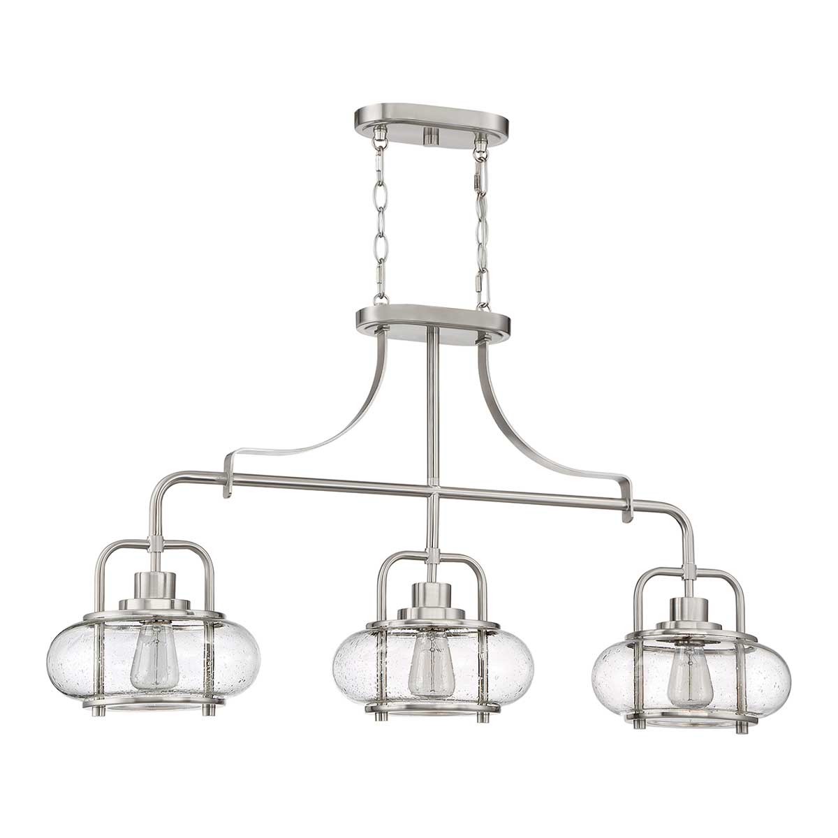 Quoizel Pendant from the Trilogy range. Trilogy 3 Light Island Light Product Code = QZ-TRILOGY-ISLE-BN