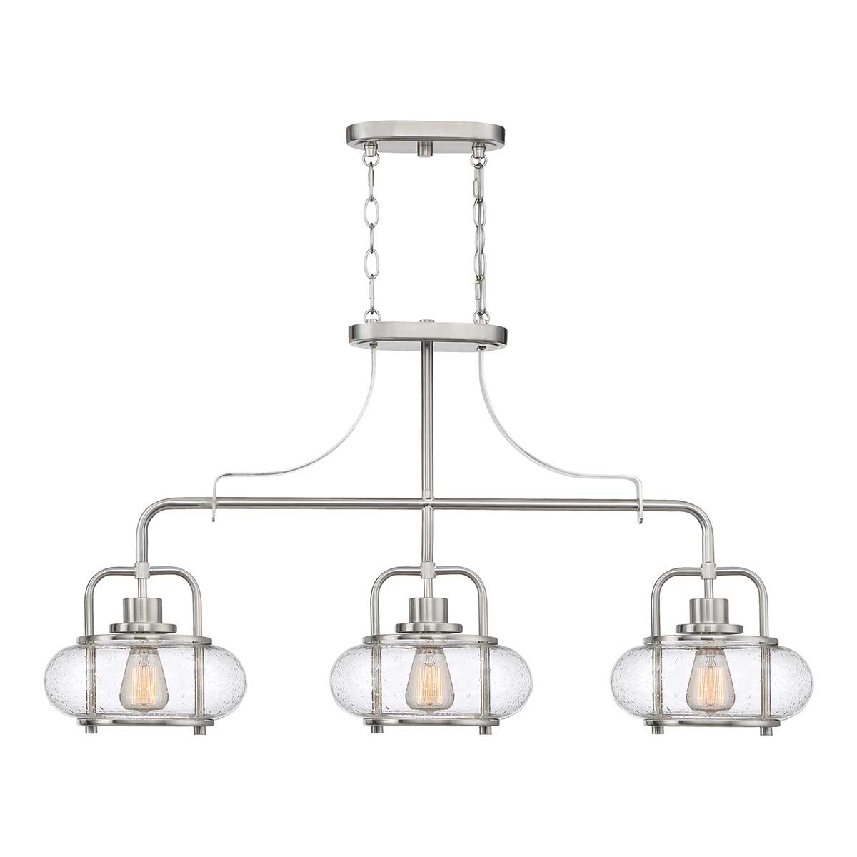 Quoizel Pendant from the Trilogy range. Trilogy 3 Light Island Light Product Code = QZ-TRILOGY-ISLE-BN