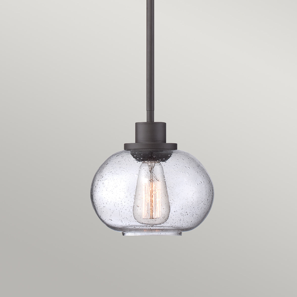Quoizel Pendant from the Trilogy range. Trilogy 1 Light Pendant - Old Bronze Product Code = QZ-TRILOGY-MP