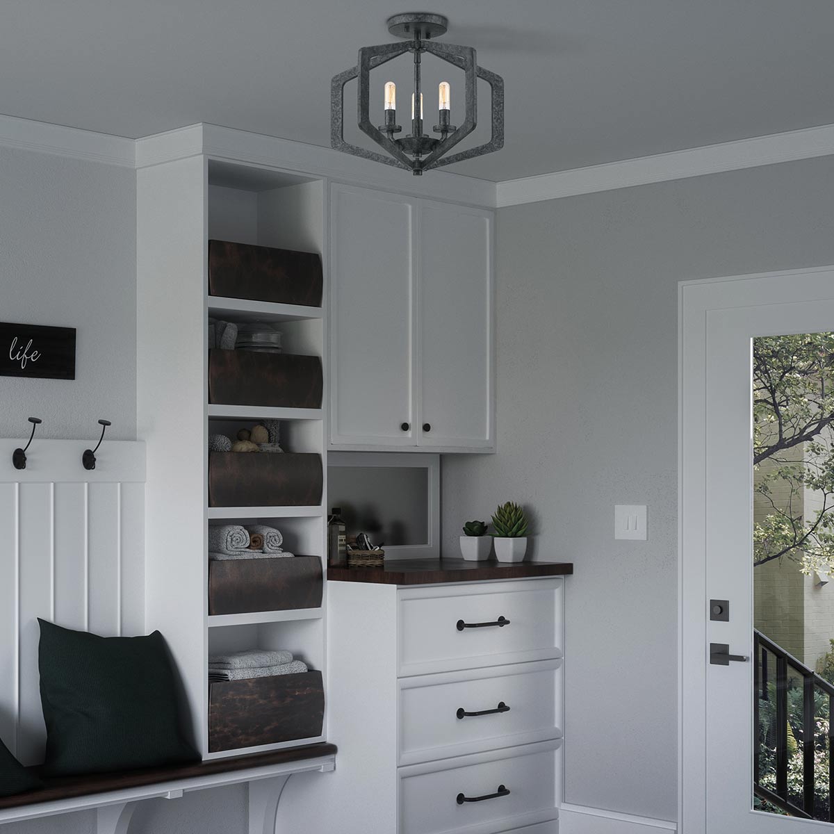 Quoizel Pendant from the Vanguard range. Vanguard 3 Light Pendant Product Code = QZ-VANGUARD-3P-OK