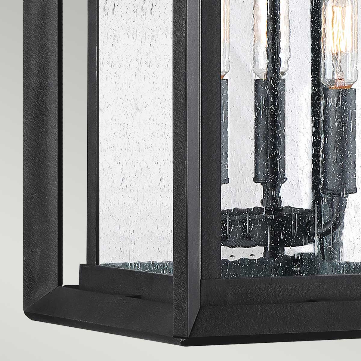 Quoizel Outdoor Wall Light from the Wakefield range. Wakefield 3 Wall Lantern - Large Product Code = QZ-WAKEFIELD-L-TBK