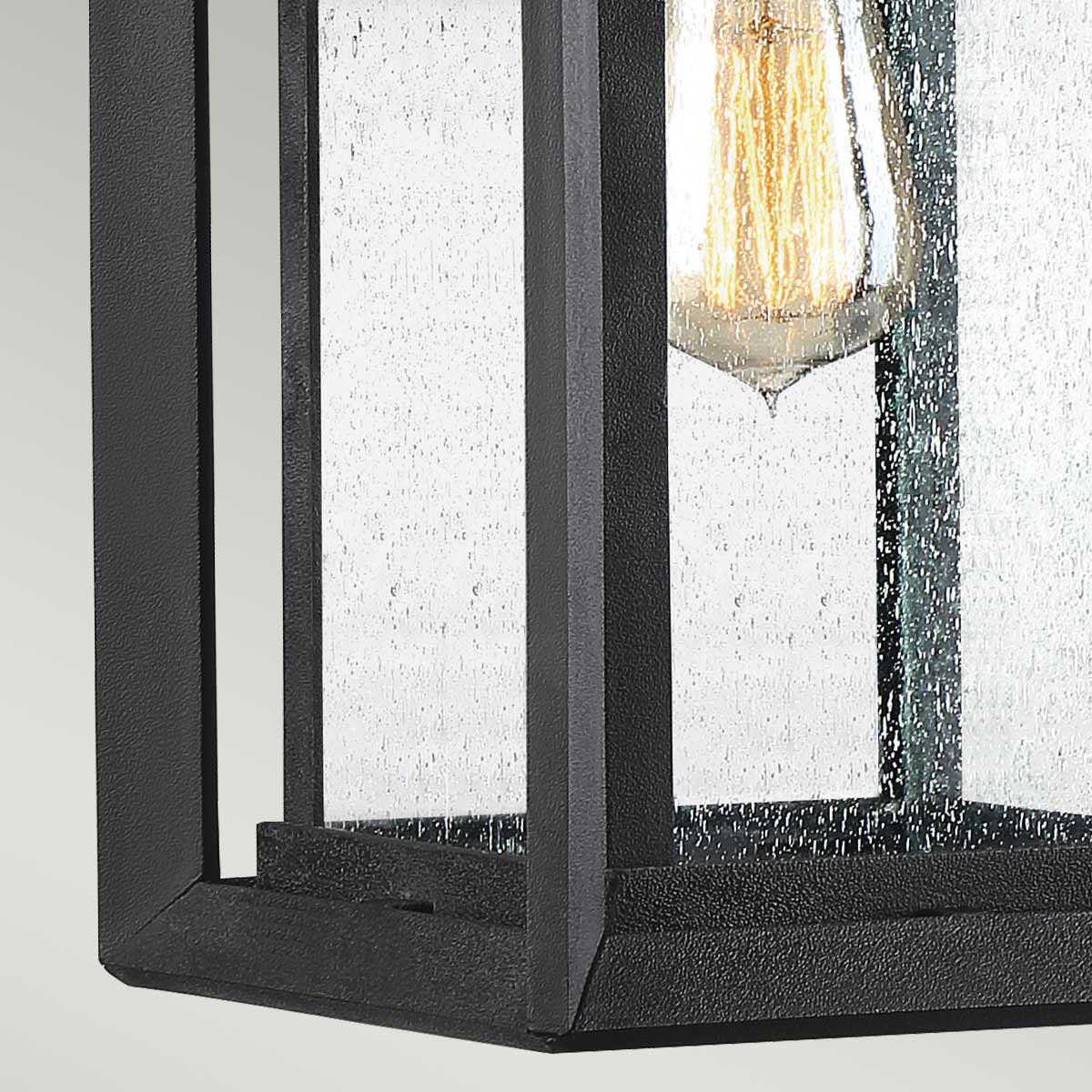 Quoizel Outdoor Wall Light from the Wakefield range. Wakefield 1 Wall Lantern - Medium Product Code = QZ-WAKEFIELD-M-TBK