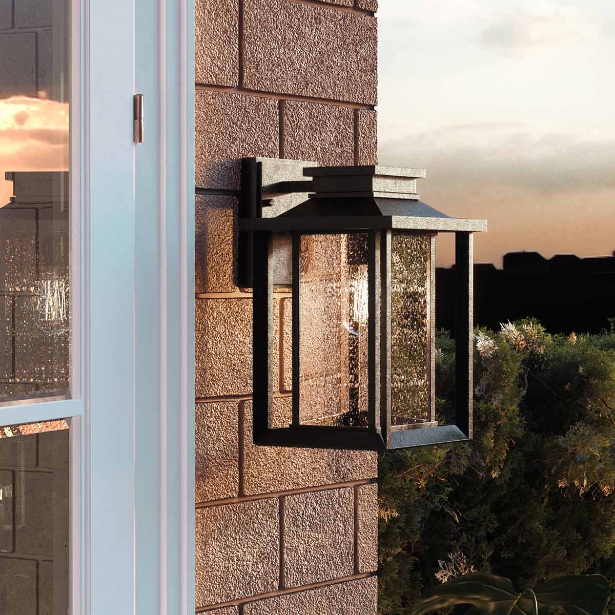 Quoizel Outdoor Wall Light from the Wakefield range. Wakefield 1 Wall Lantern - Medium Product Code = QZ-WAKEFIELD-M-TBK