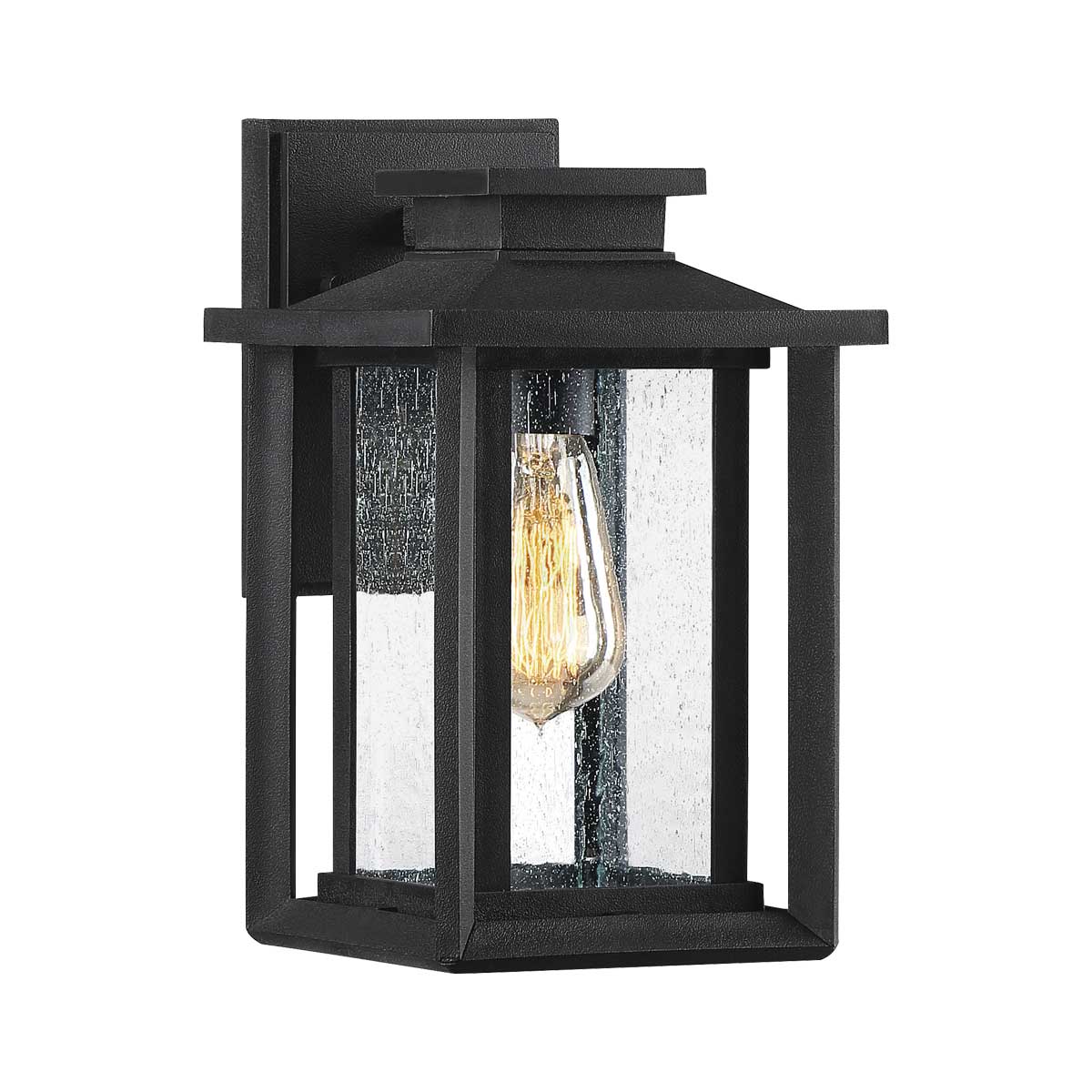 Quoizel Outdoor Wall Light from the Wakefield range. Wakefield 1 Wall Lantern - Small Product Code = QZ-WAKEFIELD-S-TBK