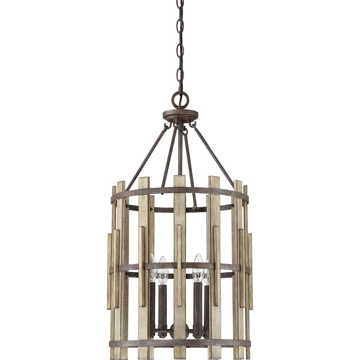 Quoizel Pendant from the Wood Hollow range. Wood Hollow 4 Light Chandelier Product Code = QZ-WOOD-HOLLOW-4P