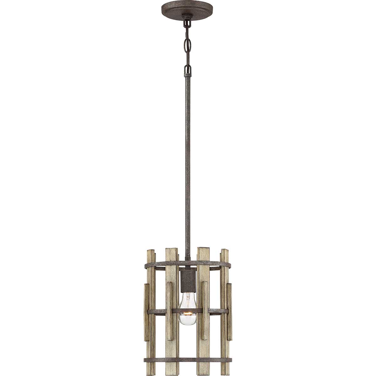 Quoizel Pendant from the Wood Hollow range. Wood Hollow Mini Pendant Product Code = QZ-WOOD-HOLLOW-MP