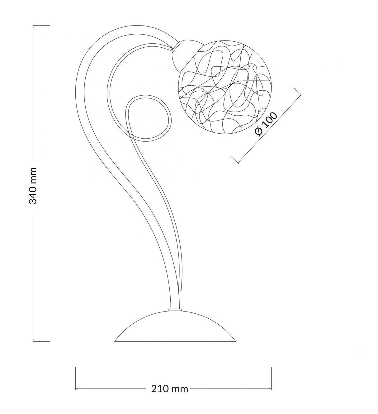 Magnalux Ronda 1 Light Antique Brass Table Lamp with Mesh Ball Shade Part Number - RON01ABTL