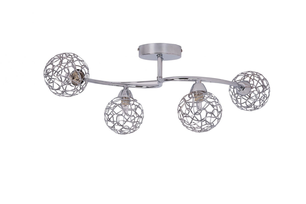 Magnalux Ronda 4 Light Polished Chrome with Mesh Ball Shade Part Number - RON04CH