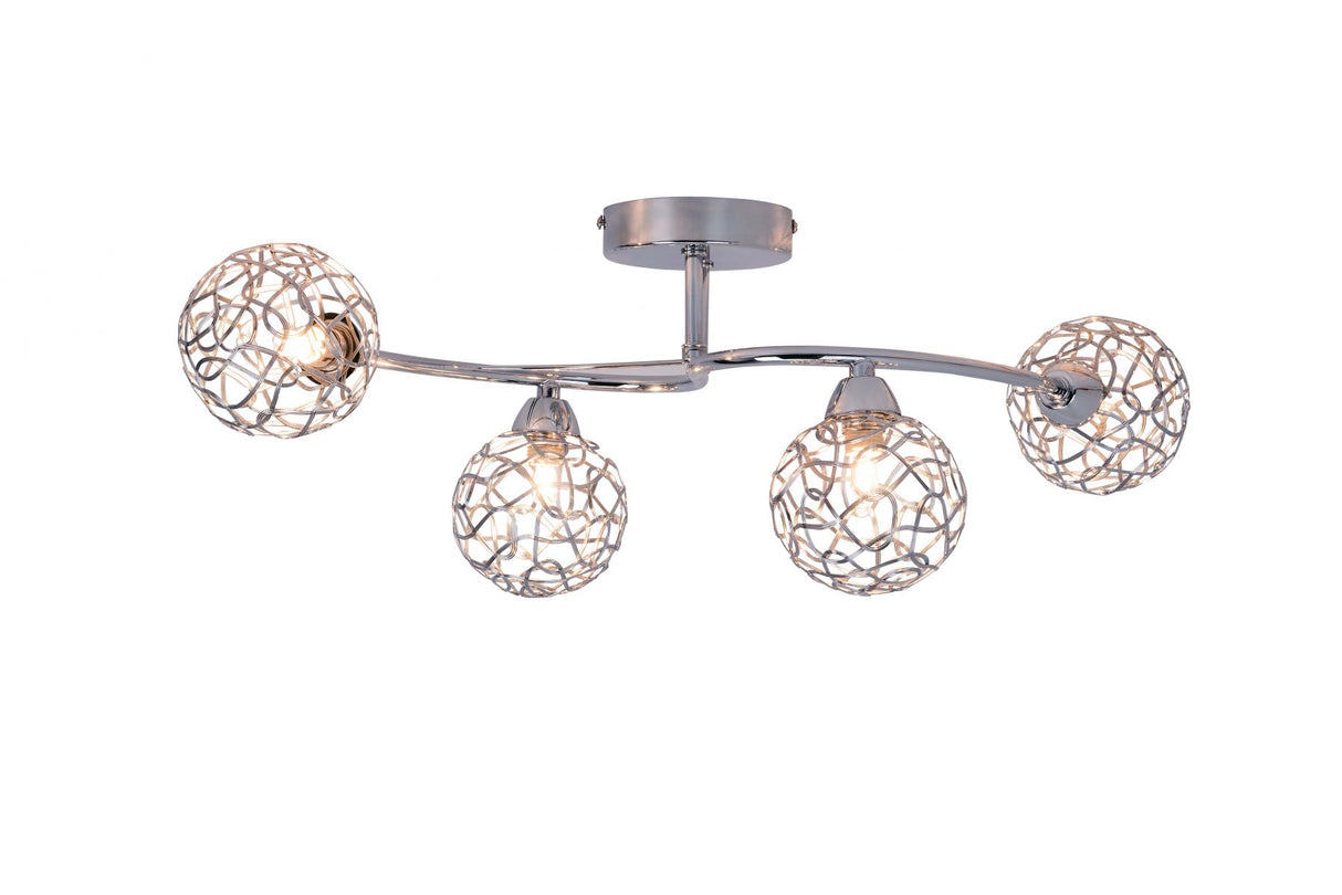 Magnalux Ronda 4 Light Polished Chrome with Mesh Ball Shade Part Number - RON04CH