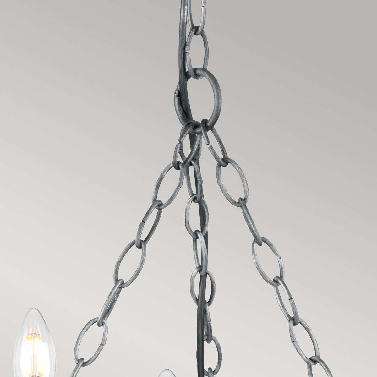 Elstead Lighting Chandelier from the Saxon range. Saxon 5 Light Chandelier Product Code = SAX5-BLK-SIL