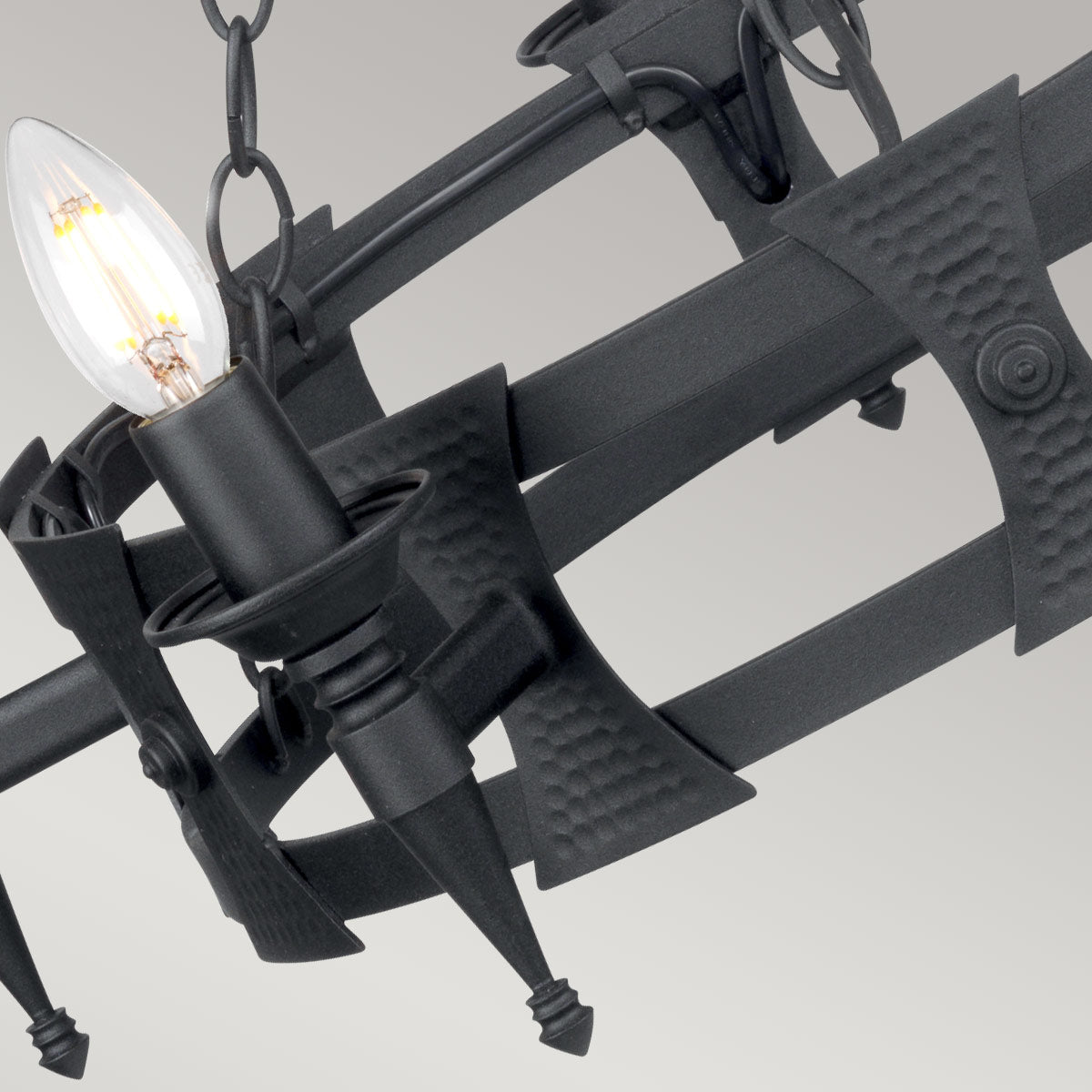 Elstead Lighting Chandelier from the Saxon range. Saxon 5 Light Chandelier Product Code = SAX5-BLK
