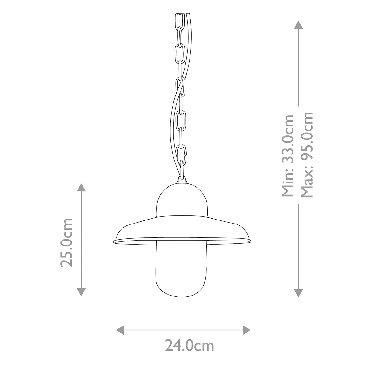 Elstead Lighting Outdoor Hanging from the Somerton range. Somerton 1 Light Chain Lantern Product Code = SOMERTON-CH-AN