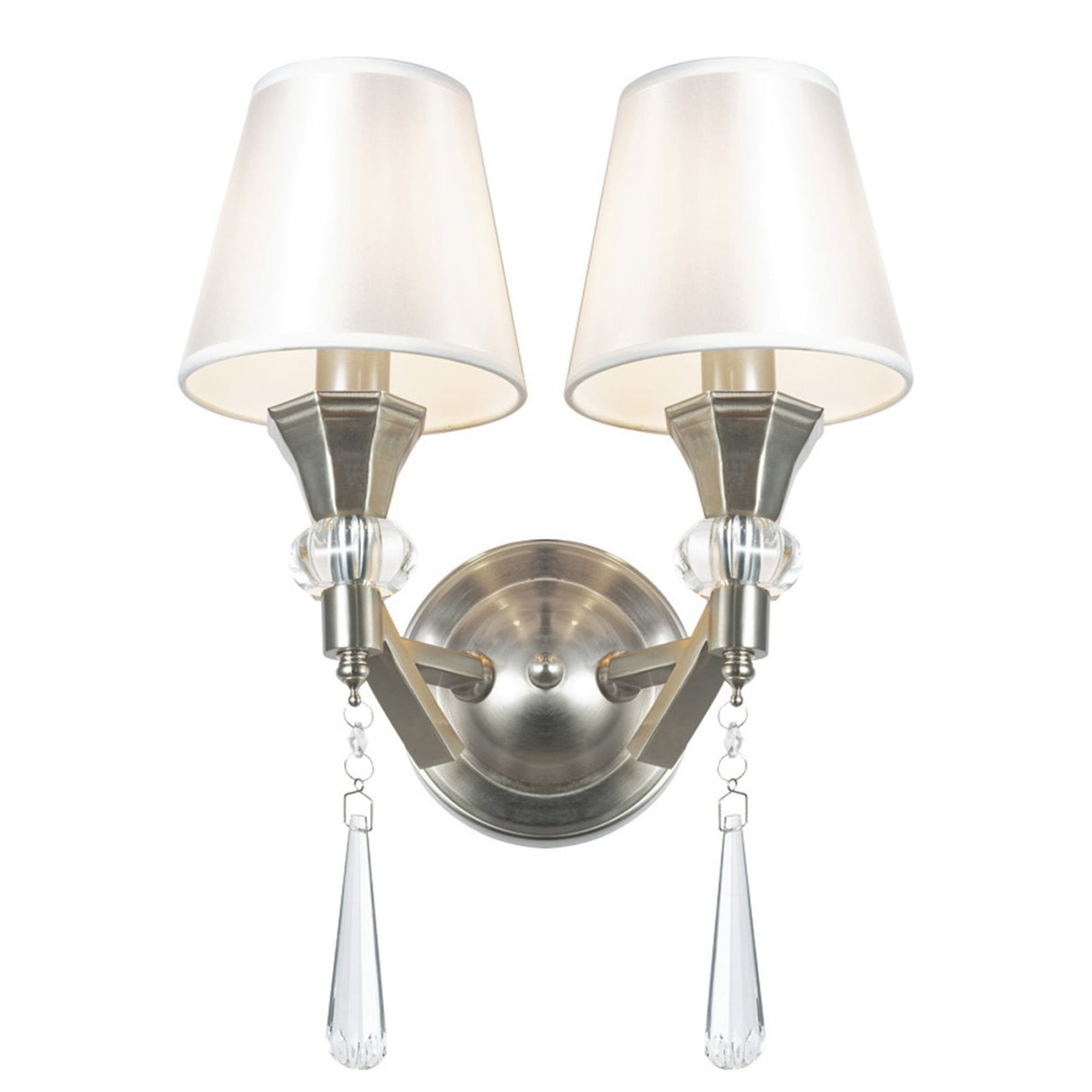 Magnalux Sophia 2 Light Crystal Wall Light Satin Chrome Part Number - SOP02SC