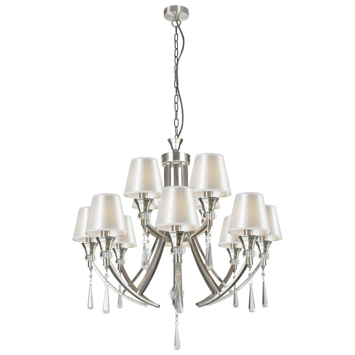 Magnalux Sophia 12 Light Crystal Ceiling Light Satin Chrome Part Number - SOP12SC