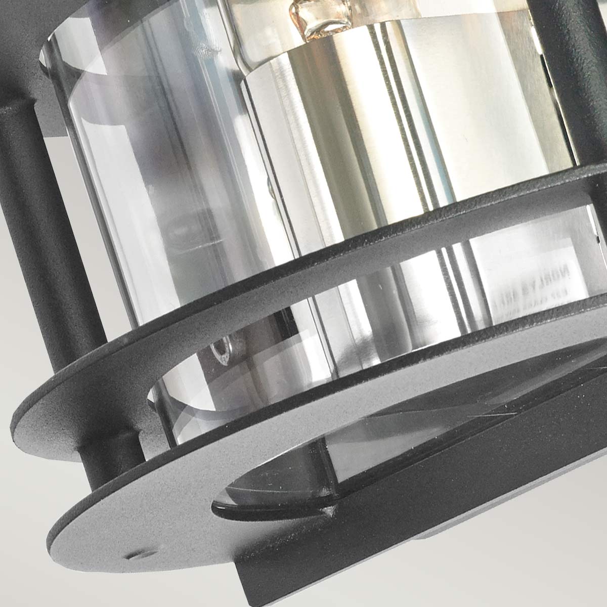 Norlys Stockholm 1 Light Flush Light - Black With Clear Glass ST-FLU-E27-BLK-C