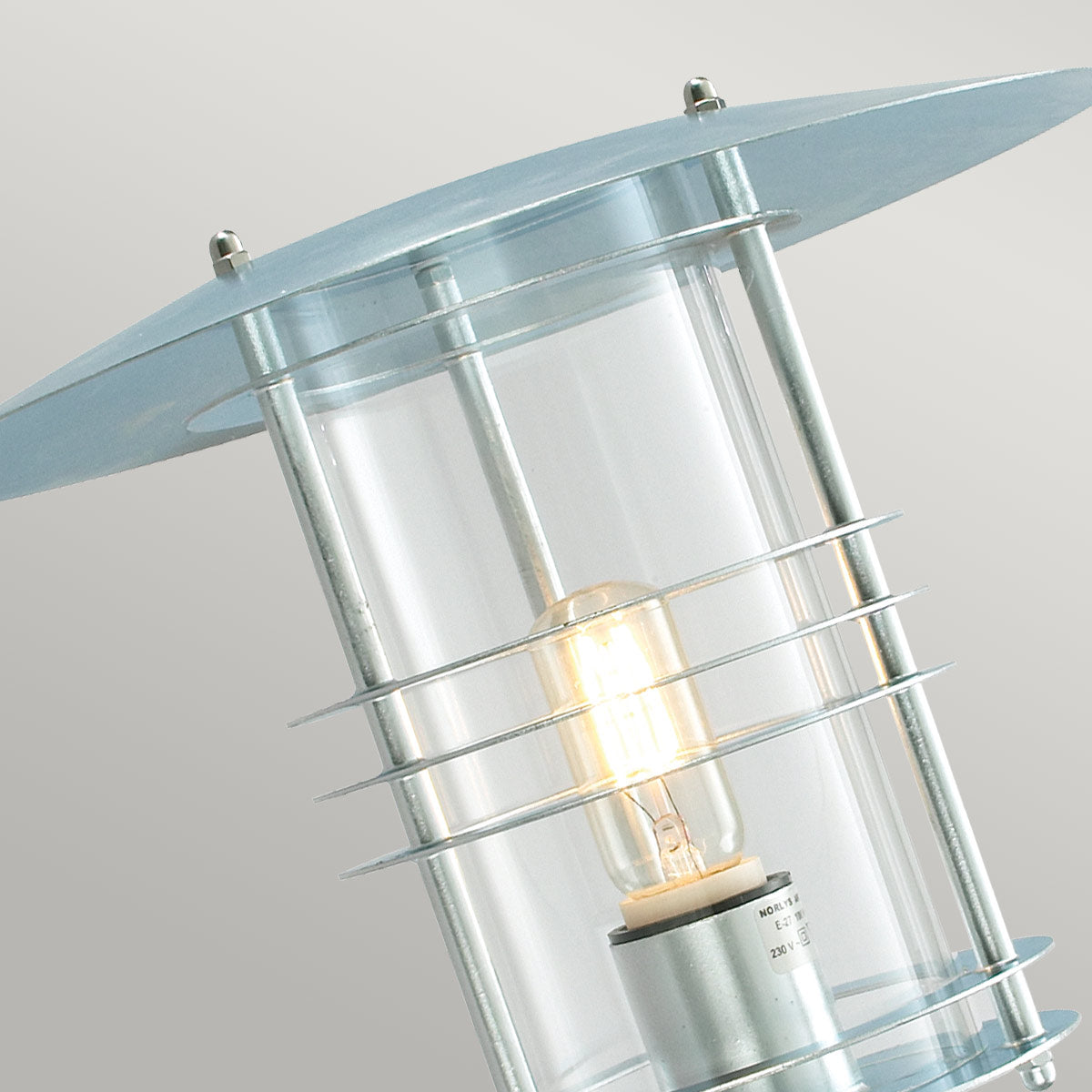 Norlys Stockholm 1 Light Grande Wall Lantern - Galvanised ST1-G-GAL
