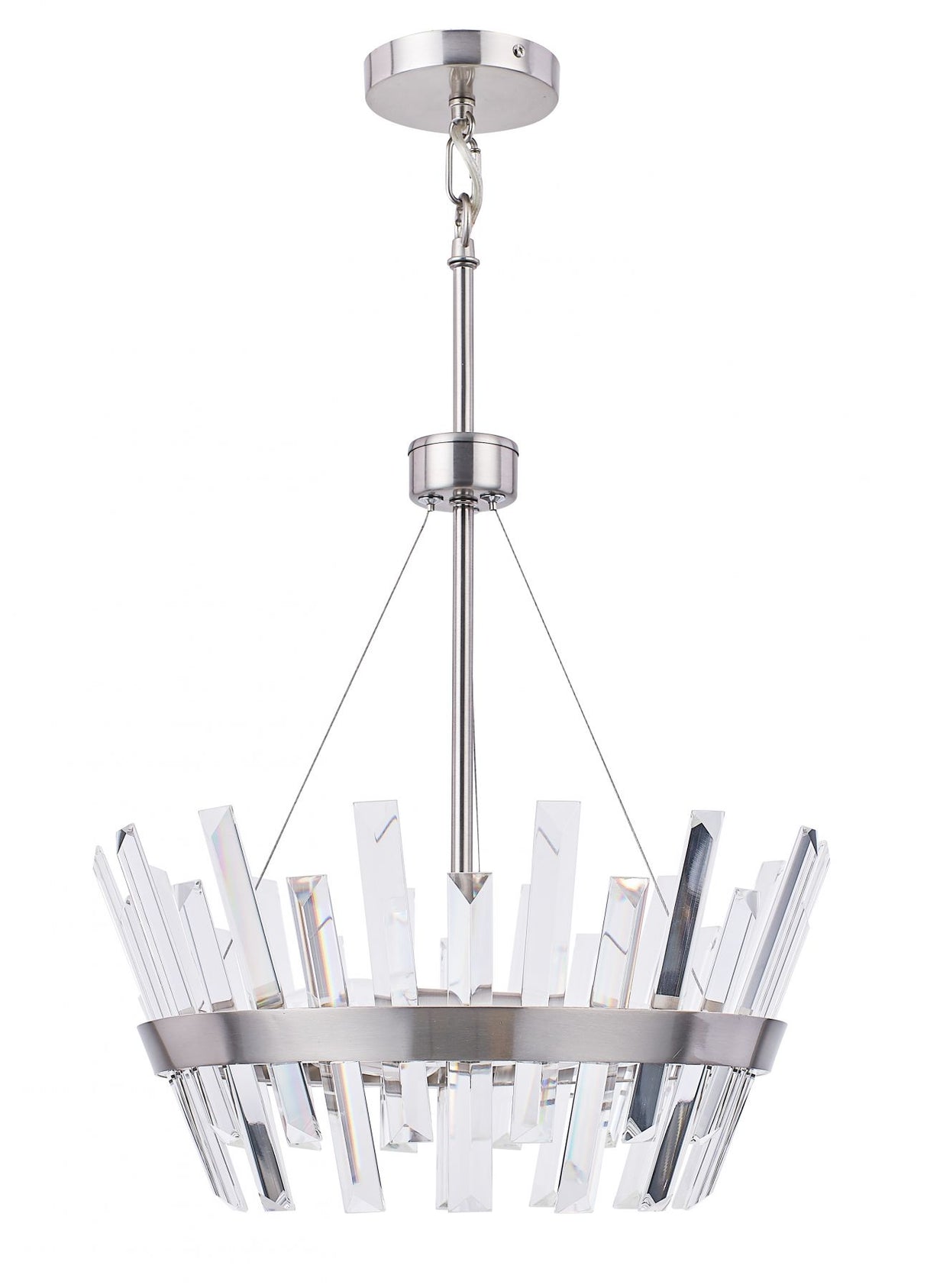 Magnalux Strata 3 Light Crystal Pendant Satin Chrome Part Number - STR03SC