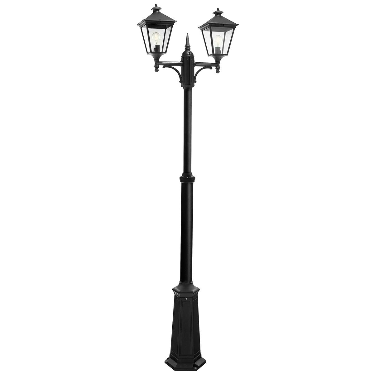 Norlys Lamp Post from the Turin range. Turin 2 Light Twin Lamp Post - Black Product Code = T6-BLACK