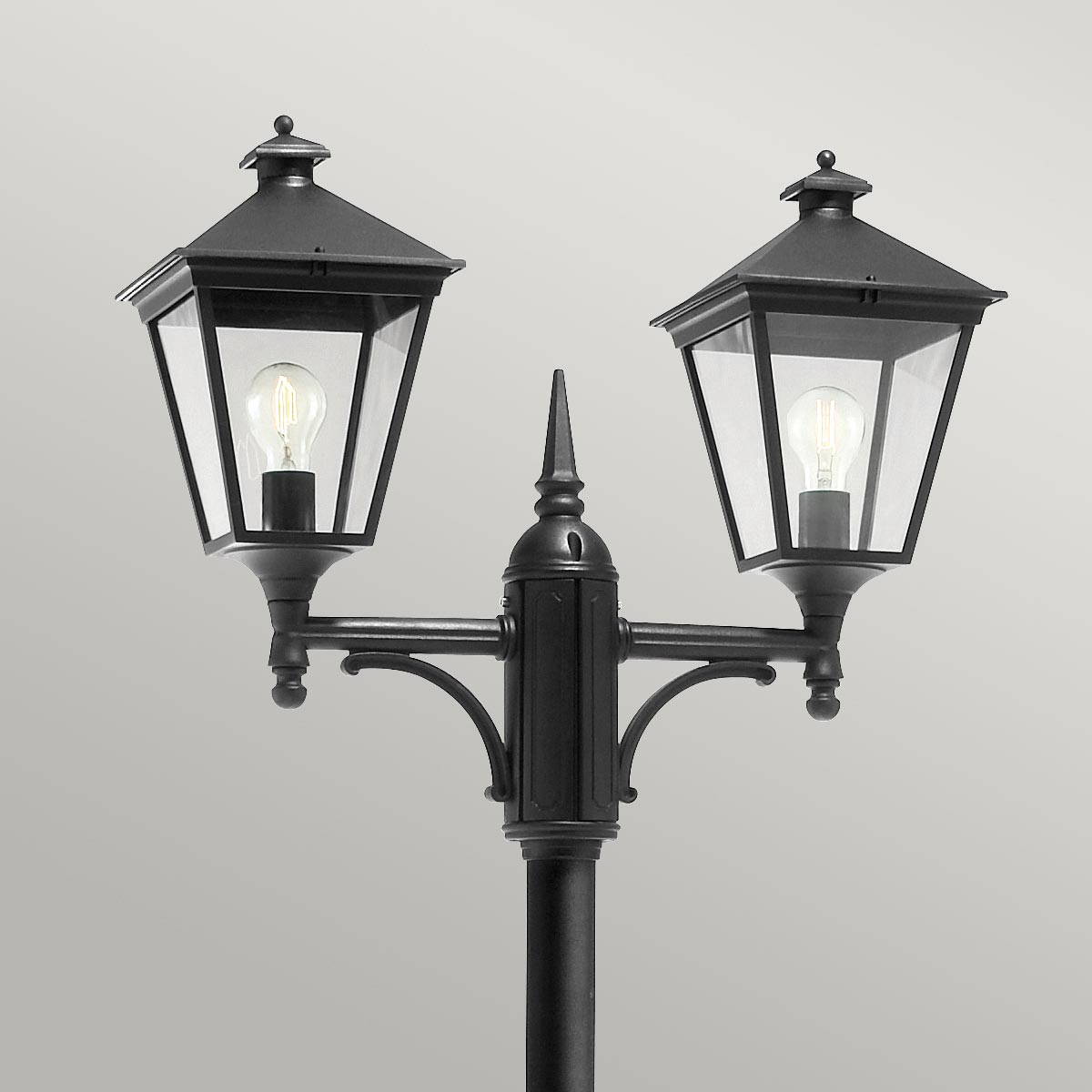 Norlys Lamp Post from the Turin range. Turin 2 Light Twin Lamp Post - Black Product Code = T6-BLACK
