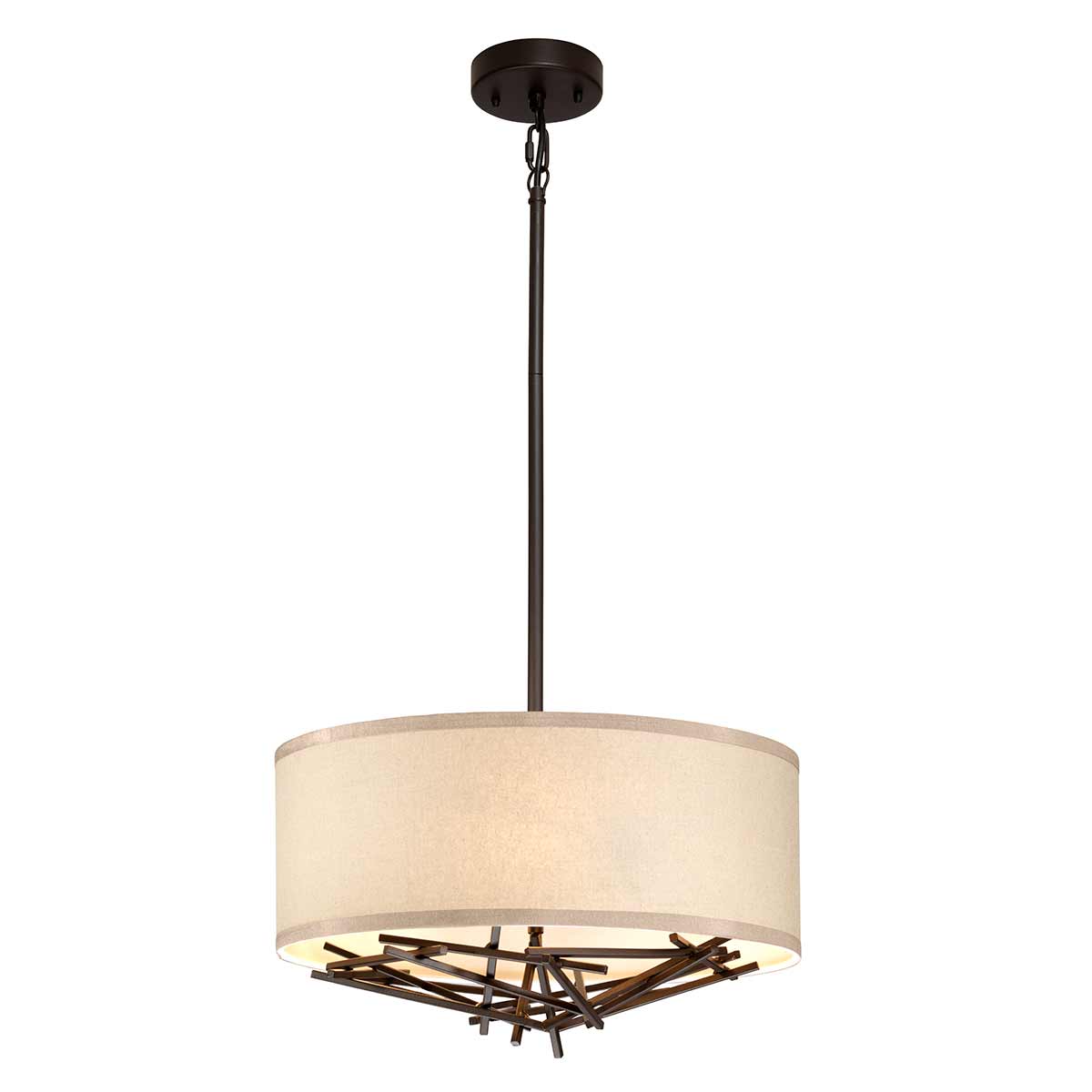 Elstead Lighting Pendant from the Taiko range. Taiko 3 Light Pendant Product Code = TAIKO-3P