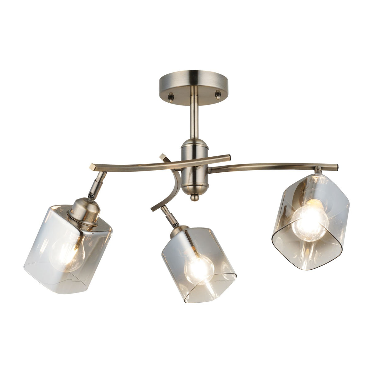 Magnalux Taylor 3 Light Antique Brass Semi Flush Part Number - TAY03AB