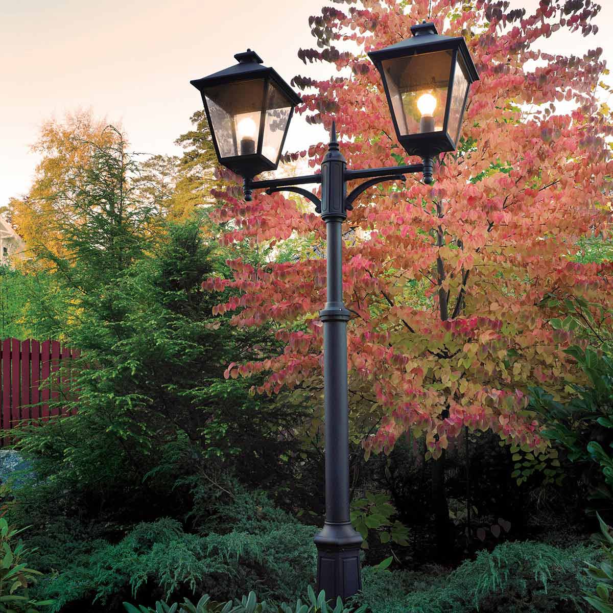 Norlys Turin Grande 2 Light Twin Lamp Post - Black TG6-BLACK