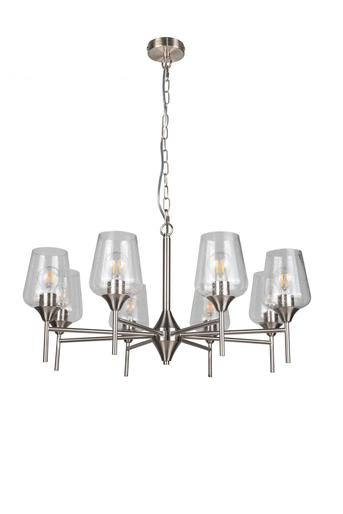 Magnalux Vino 8 Light Satin Chrome Ceiling Light Part Number - VIN08SC