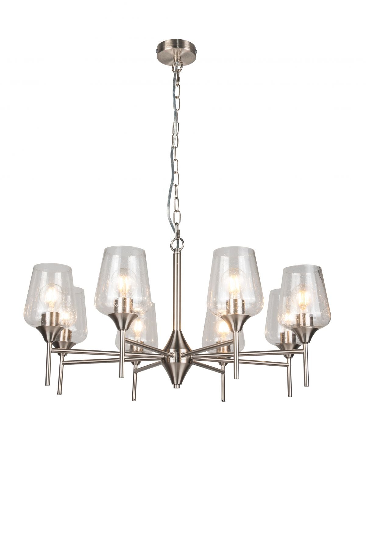 Magnalux Vino 8 Light Satin Chrome Ceiling Light Part Number - VIN08SC