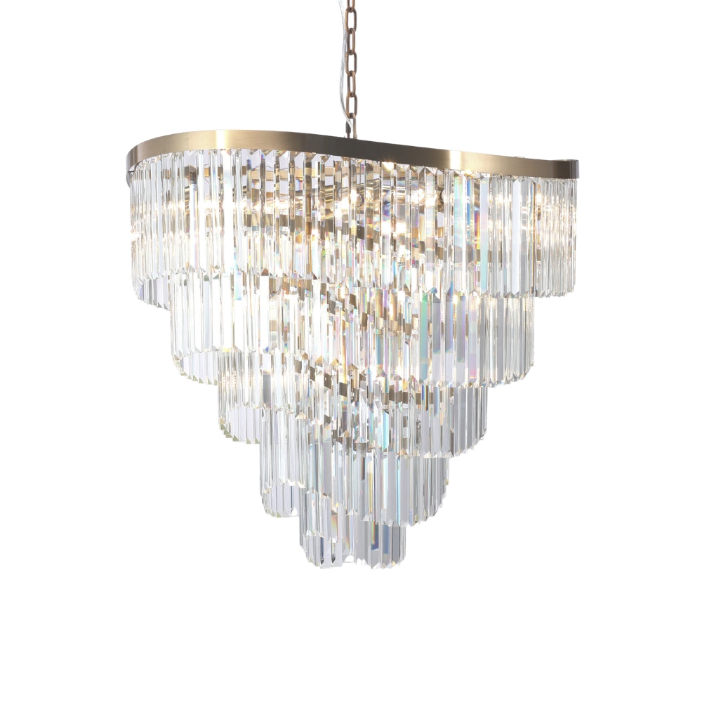 Magnalux Waverly 16 Light Crystal Pendant Satin Brass Part Number - WAV16SB